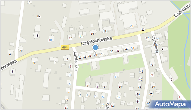 Olesno, Częstochowska, 23, mapa Olesno