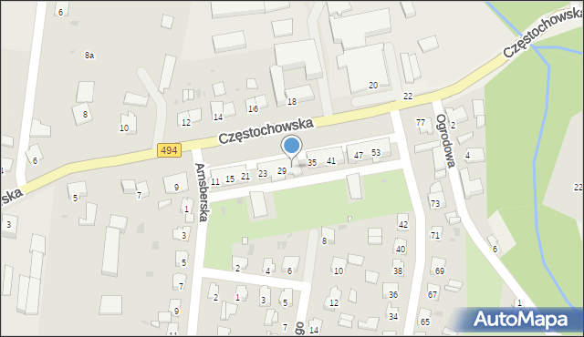 Olesno, Częstochowska, 33, mapa Olesno