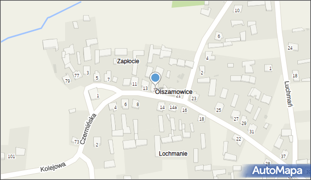 Olszamowice, Czermińska, 15, mapa Olszamowice