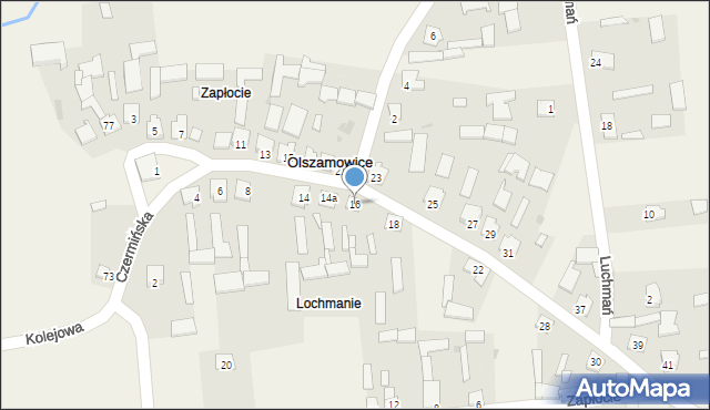 Olszamowice, Czermińska, 16, mapa Olszamowice