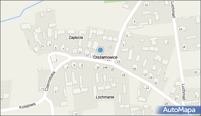 Olszamowice, Czermińska, 17, mapa Olszamowice