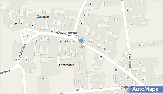 Olszamowice, Czermińska, 18, mapa Olszamowice