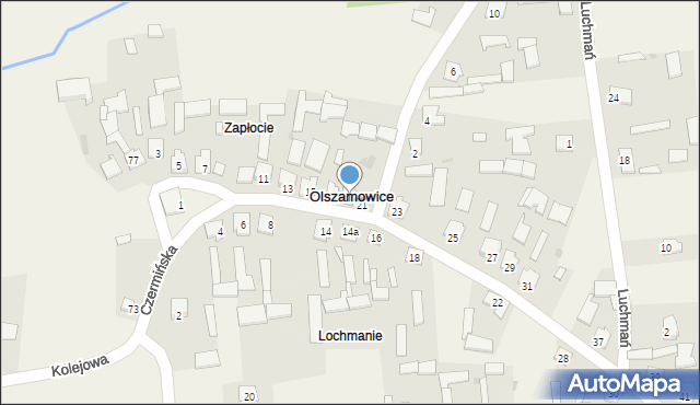 Olszamowice, Czermińska, 19, mapa Olszamowice