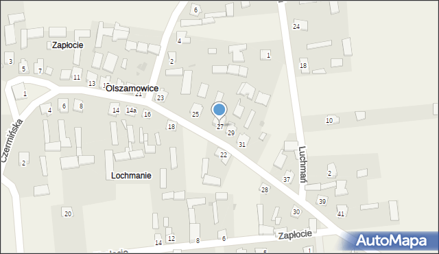 Olszamowice, Czermińska, 27, mapa Olszamowice