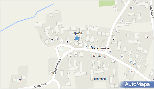 Olszamowice, Czermińska, 9, mapa Olszamowice