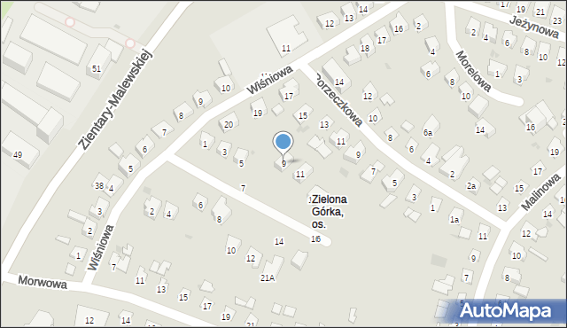 Olsztyn, Czereśniowa, 9, mapa Olsztyna