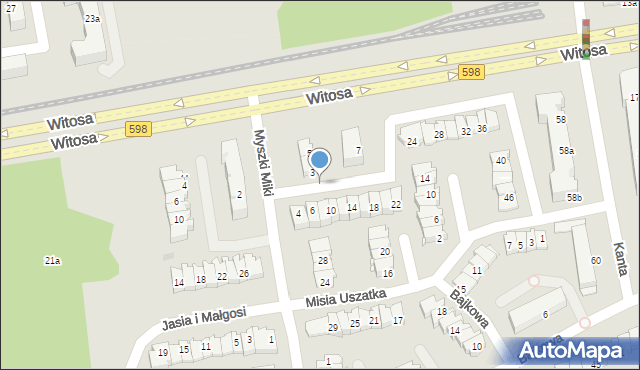 Olsztyn, Czerwonego Kapturka, 6b, mapa Olsztyna