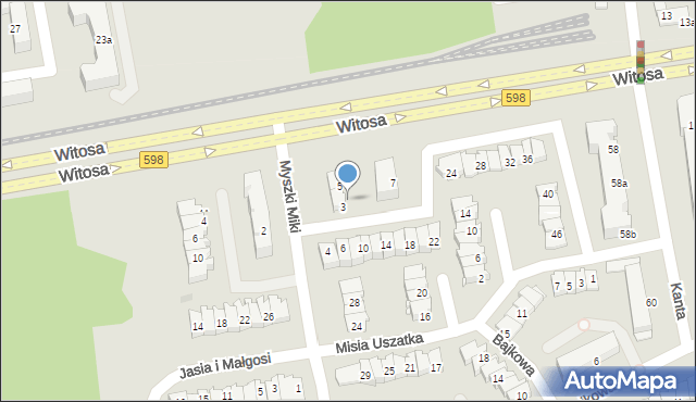 Olsztyn, Czerwonego Kapturka, 8b, mapa Olsztyna