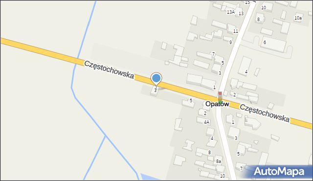 Opatów, Częstochowska, 7, mapa Opatów