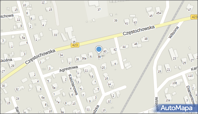 Opole, Częstochowska, 38, mapa Opola