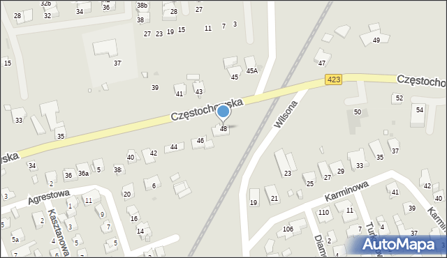 Opole, Częstochowska, 48, mapa Opola
