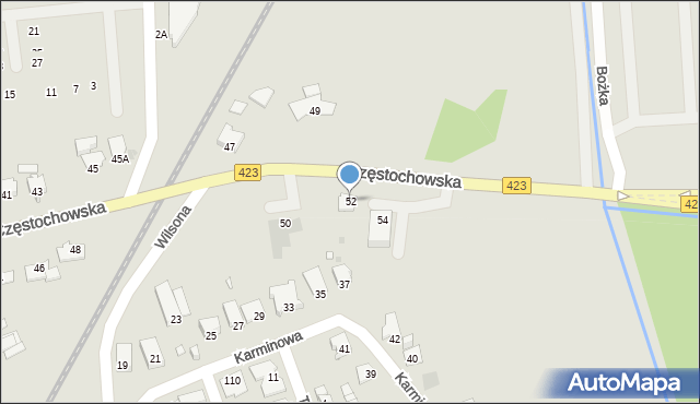 Opole, Częstochowska, 52, mapa Opola