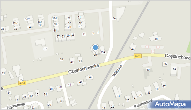 Opole, Częstochowska, 45, mapa Opola