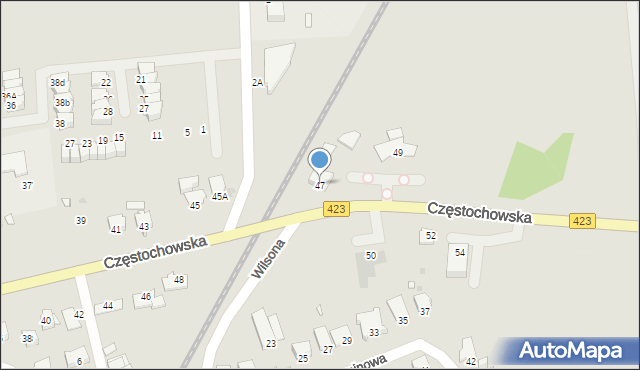 Opole, Częstochowska, 47, mapa Opola