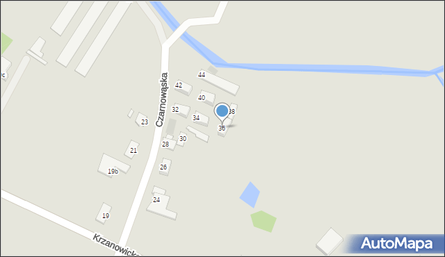 Opole, Czarnowąska, 36, mapa Opola