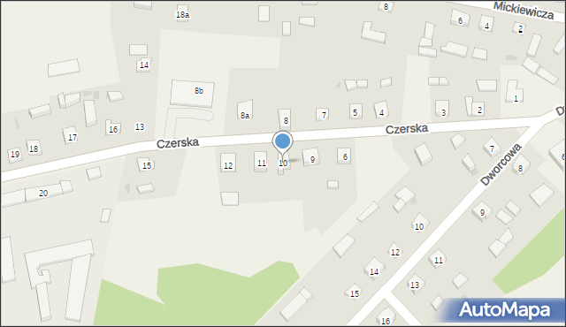 Osieczna, Czerska, 10, mapa Osieczna