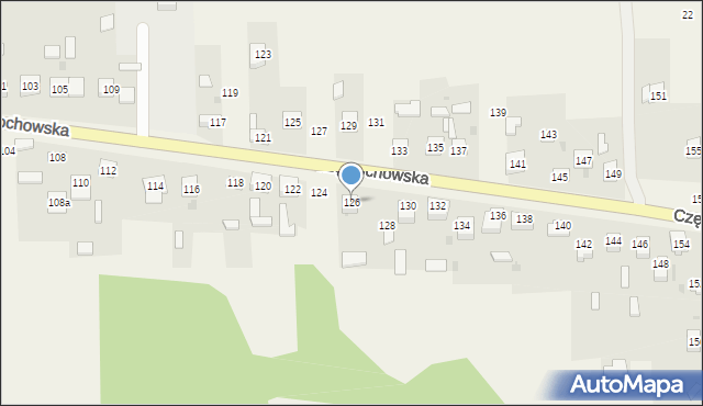 Osiny, Częstochowska, 126, mapa Osiny