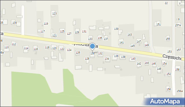 Osiny, Częstochowska, 130, mapa Osiny