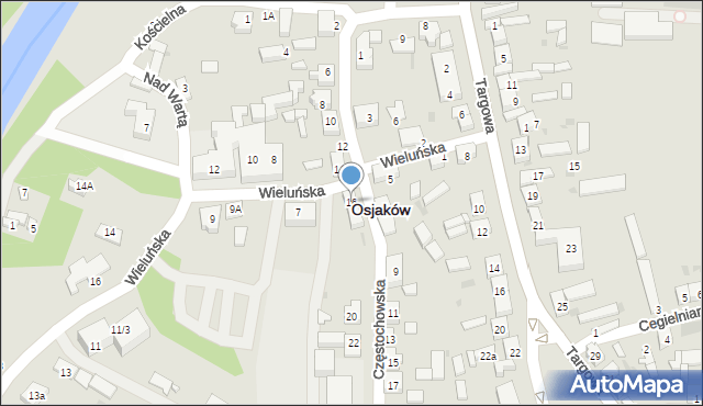 Osjaków, Częstochowska, 16, mapa Osjaków