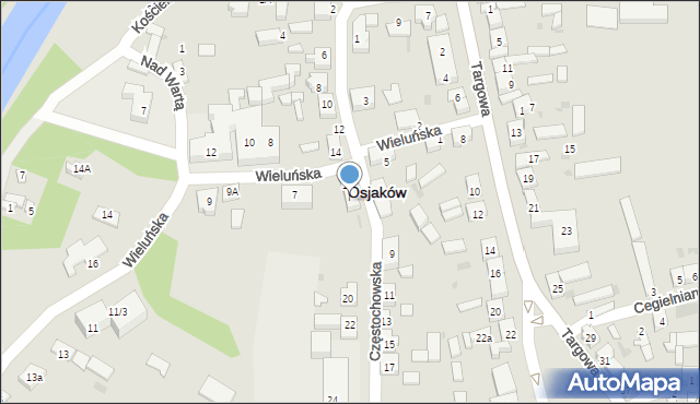 Osjaków, Częstochowska, 18, mapa Osjaków