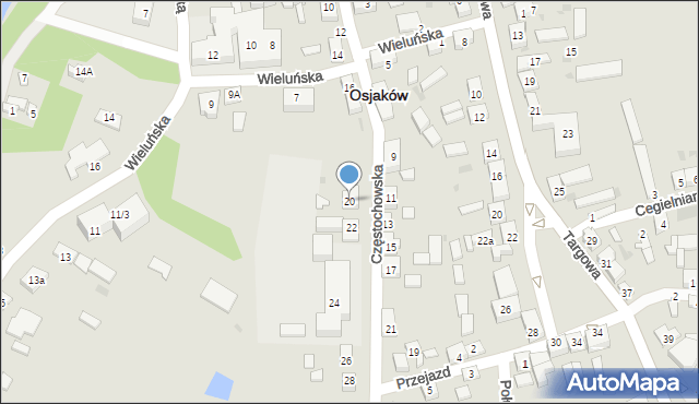 Osjaków, Częstochowska, 20, mapa Osjaków