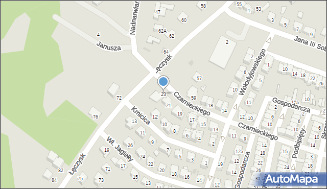 Ostrołęka, Czarnieckiego Stefana, hetm., 23, mapa Ostrołęka
