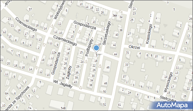 Ostrołęka, Czarnieckiego Stefana, hetm., 3, mapa Ostrołęka