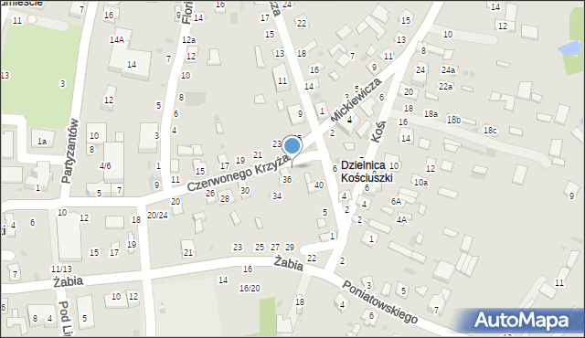 Ostrów Lubelski, Czerwonego Krzyża, 38, mapa Ostrów Lubelski