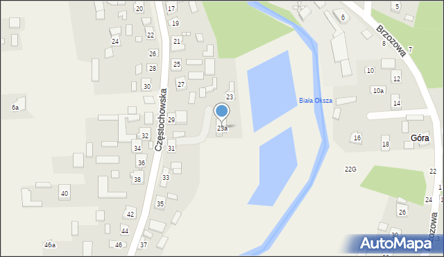 Ostrowy nad Okszą, Częstochowska, 23a, mapa Ostrowy nad Okszą