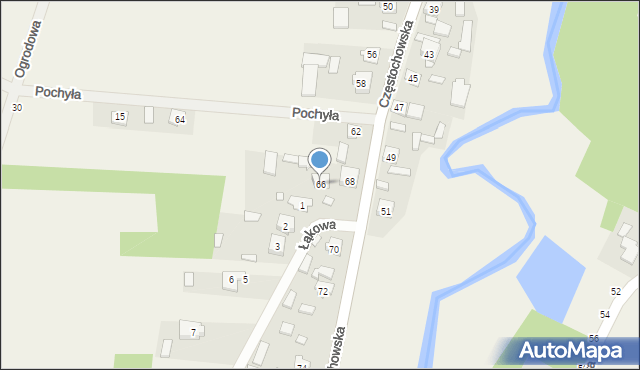 Ostrowy nad Okszą, Częstochowska, 66, mapa Ostrowy nad Okszą