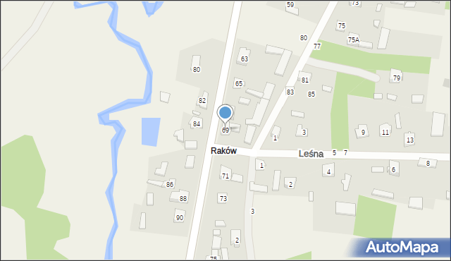 Ostrowy nad Okszą, Częstochowska, 69, mapa Ostrowy nad Okszą