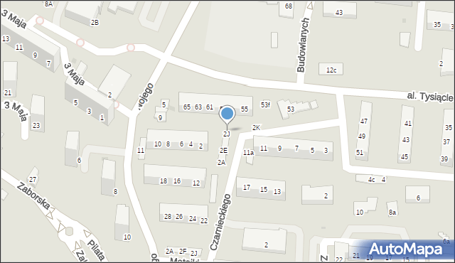 Oświęcim, Czarnieckiego Stefana, hetm., 2J, mapa Oświęcimia
