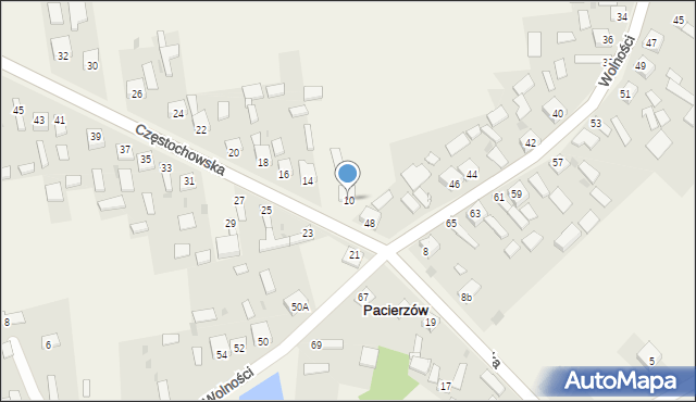 Pacierzów, Częstochowska, 10, mapa Pacierzów