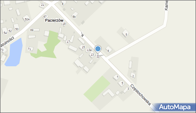 Pacierzów, Częstochowska, 11, mapa Pacierzów