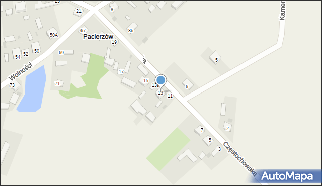 Pacierzów, Częstochowska, 13, mapa Pacierzów