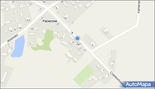 Pacierzów, Częstochowska, 13a, mapa Pacierzów