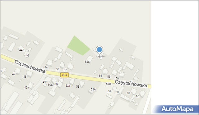 Panki, Częstochowska, 54, mapa Panki