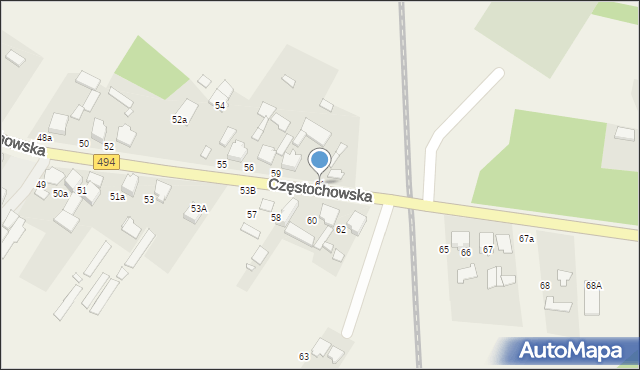 Panki, Częstochowska, 61, mapa Panki
