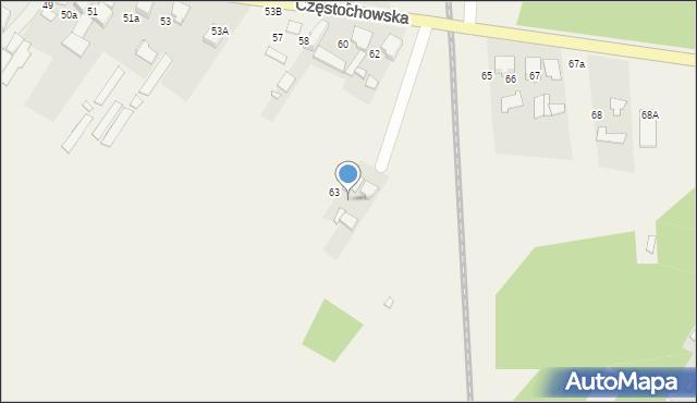 Panki, Częstochowska, 64, mapa Panki