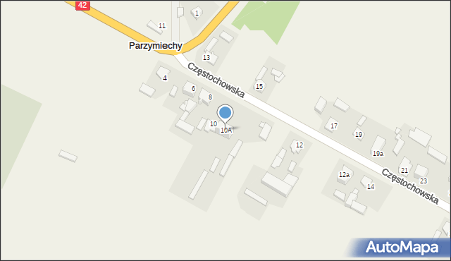 Parzymiechy, Częstochowska, 10A, mapa Parzymiechy