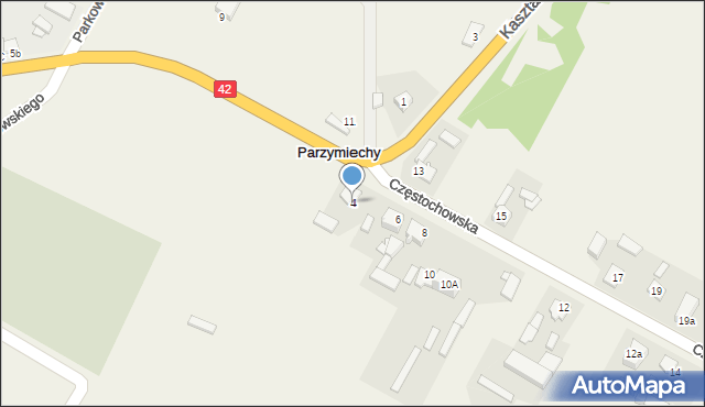 Parzymiechy, Częstochowska, 4, mapa Parzymiechy