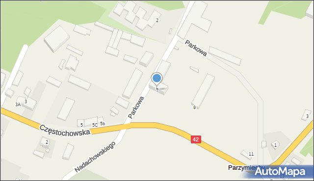 Parzymiechy, Częstochowska, 7, mapa Parzymiechy