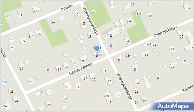 Piaseczno, Czarnieckiego Stefana, hetm., 26, mapa Piaseczno
