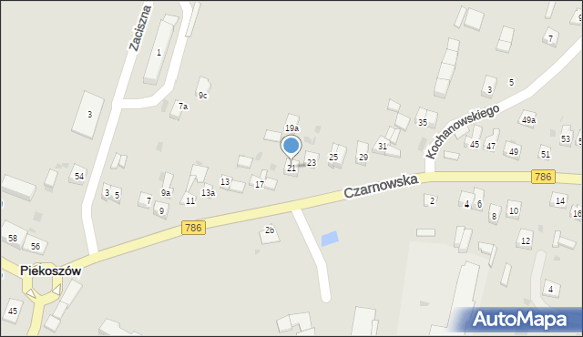 Piekoszów, Czarnowska, 21, mapa Piekoszów
