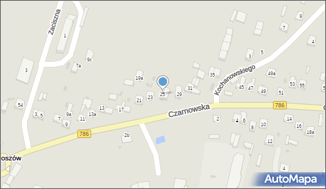 Piekoszów, Czarnowska, 25, mapa Piekoszów