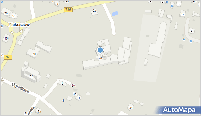 Piekoszów, Czarnowska, 2a, mapa Piekoszów