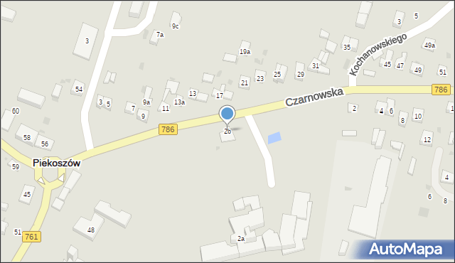 Piekoszów, Czarnowska, 2b, mapa Piekoszów