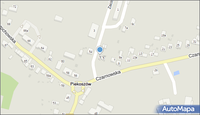 Piekoszów, Czarnowska, 3, mapa Piekoszów