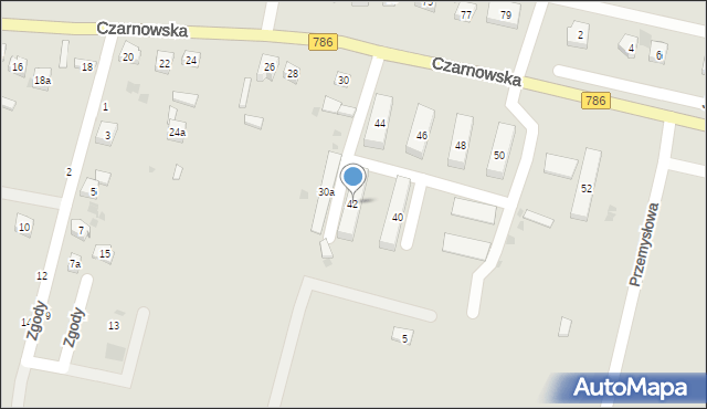 Piekoszów, Czarnowska, 42, mapa Piekoszów