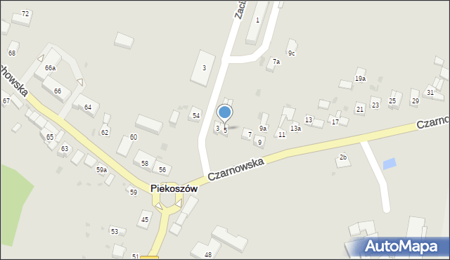 Piekoszów, Czarnowska, 5, mapa Piekoszów